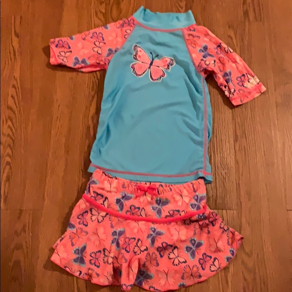 Adorable rash guard & matching skirt